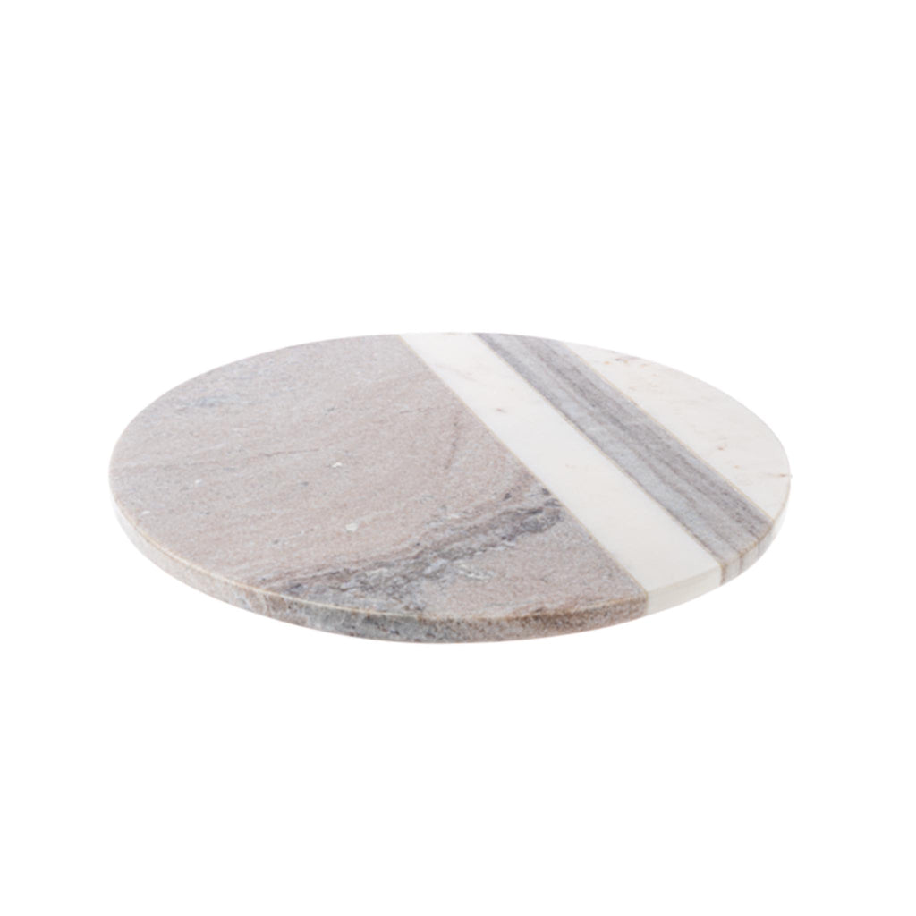 Striped Marble Round Serving Board