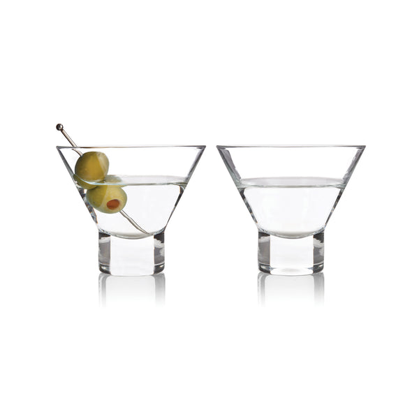 Stemless Martini Glasses Set of 2