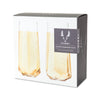 Faceted Crystal Champagne Glass Set of 2 Boxed