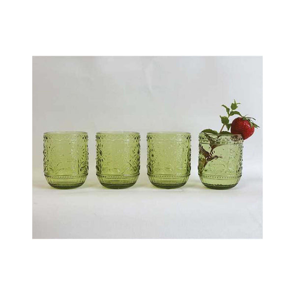 Embossed Floral Tumbler - Green