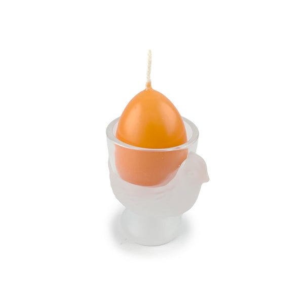 Glass Chick Candle Holder - shown with egg candle