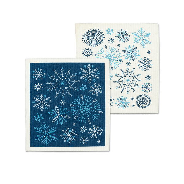 Swedish Dishcloth Sets - Holiday - All Over Snowflakes