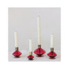 Glass & Metal Taper Candle Holders - Red - shown with candles