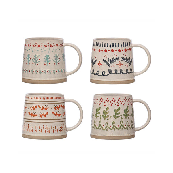 Hand-stamped Winter Mugs