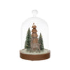 Glass Cloche with LED Winter Forest Scene with Deer