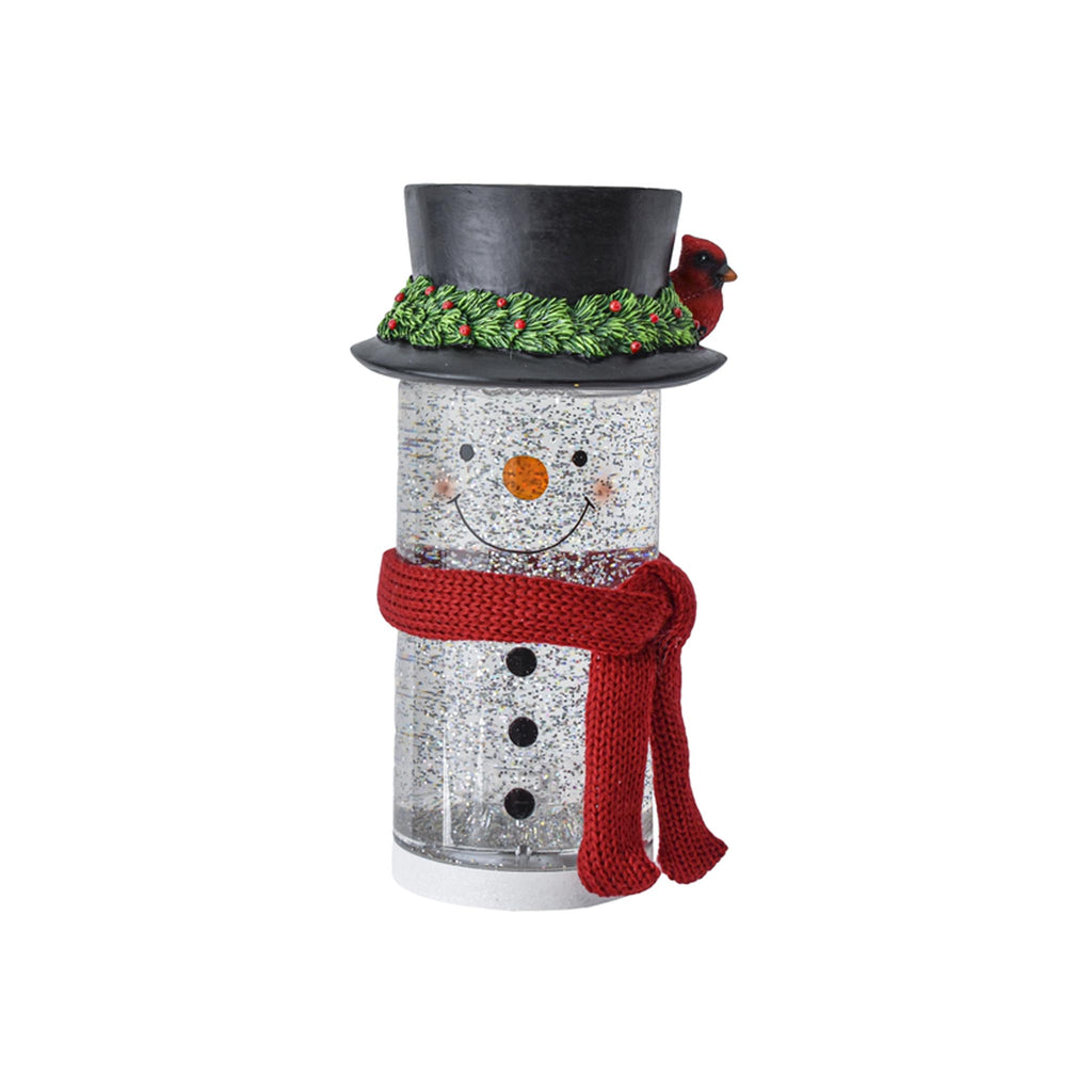 Lighted LED Cylinder Snowman Figurine