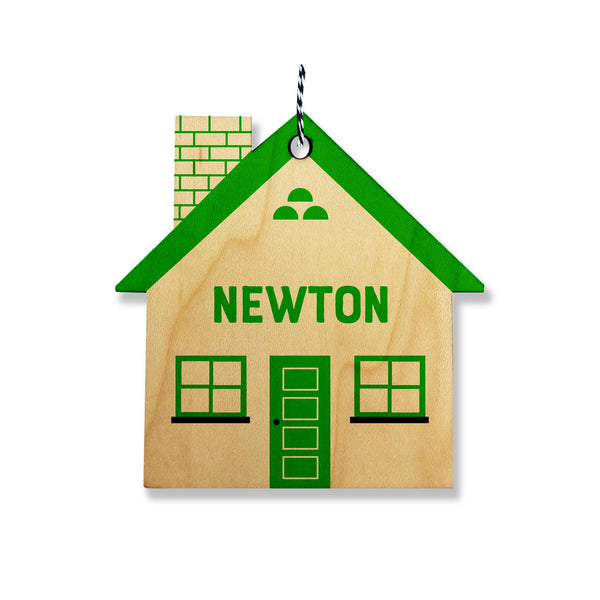 Wooden Die Cut Newton Massachusetts Ornaments - House
