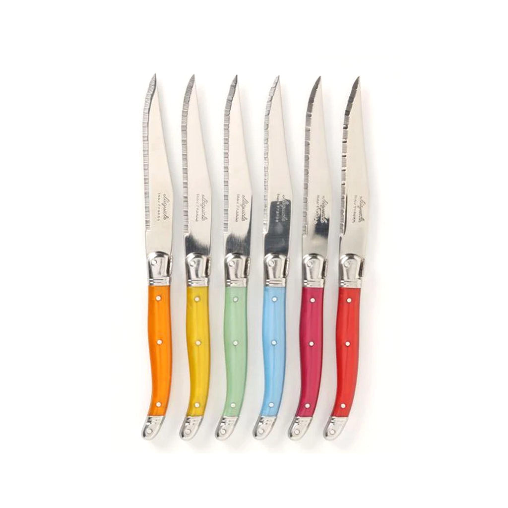 Laguiole Steak Knives Set of 6 - Rainbow 