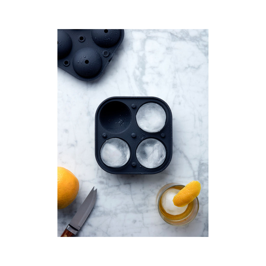 Peak Ice Works Silicone Ice Tray - Spheres - Charcoal