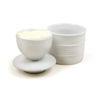 White Stoneware Butter Pot - open