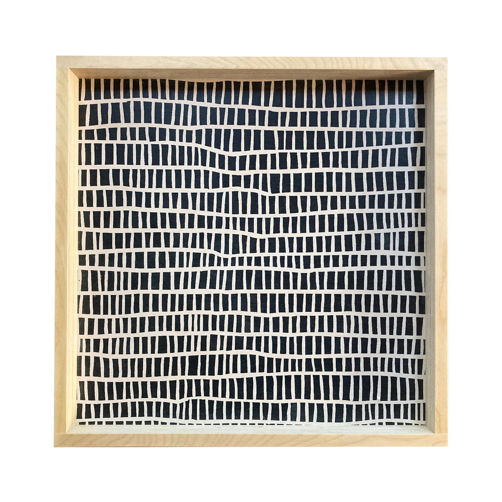 LAMOU Printed Baltic Birch Serving Tray - Black & While Cells