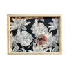LAMOU Printed Baltic Birch Serving Tray - Roses & Lilies on Black