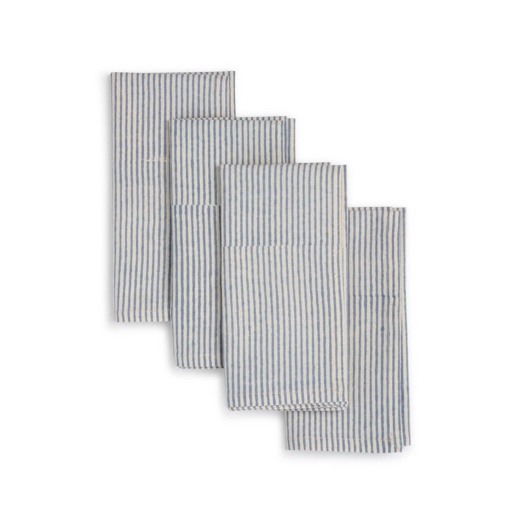 Hand Block Printed Napkins Set of 4 - Blue Moon