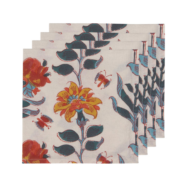 Block Print Napkin Set of 4 - Marigold