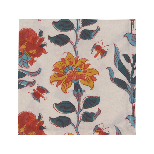 Block Print Napkin Set of 4 - Marigold - detail