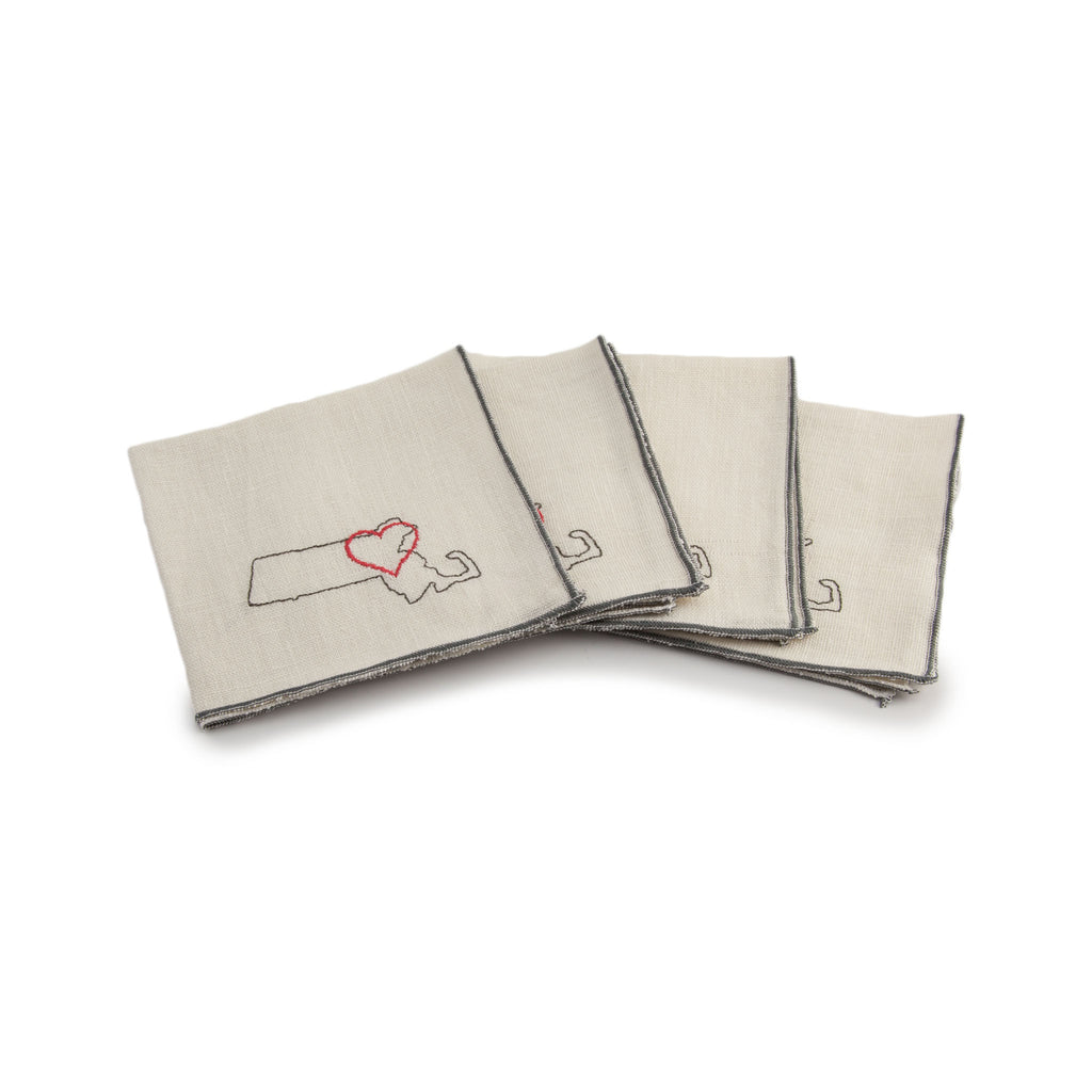Linen Cocktail Napkin Set of 4 - Newton, MA