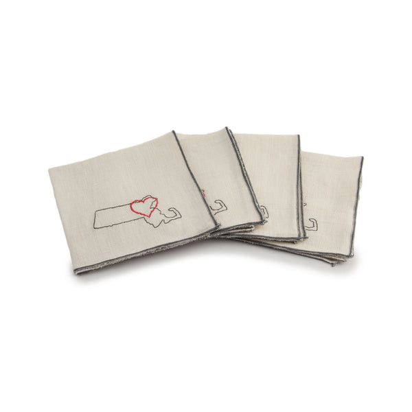 Linen Cocktail Napkin Set of 4 - Newton, MA