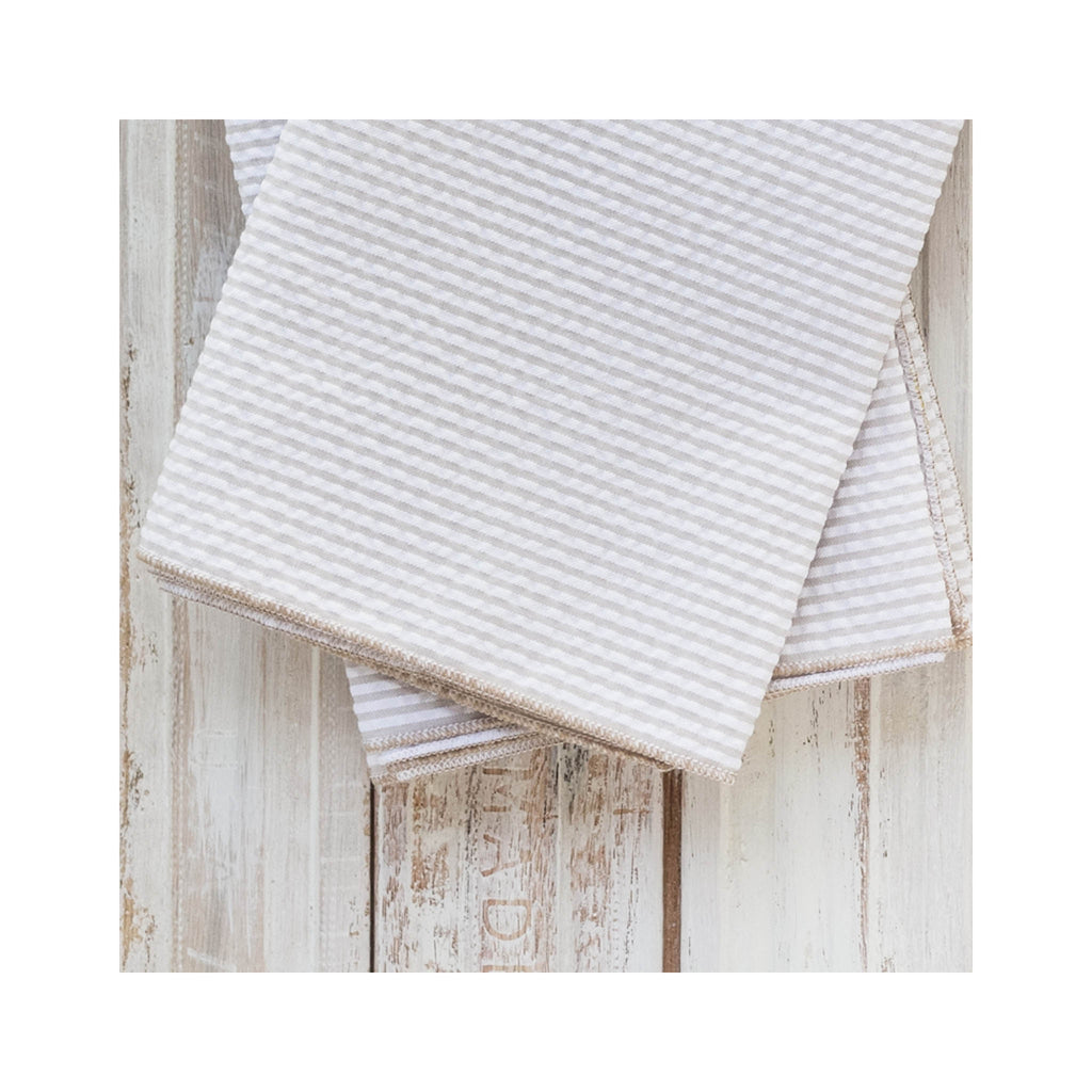 Seersucker Cocktail Napkin Set of 4 - Sand