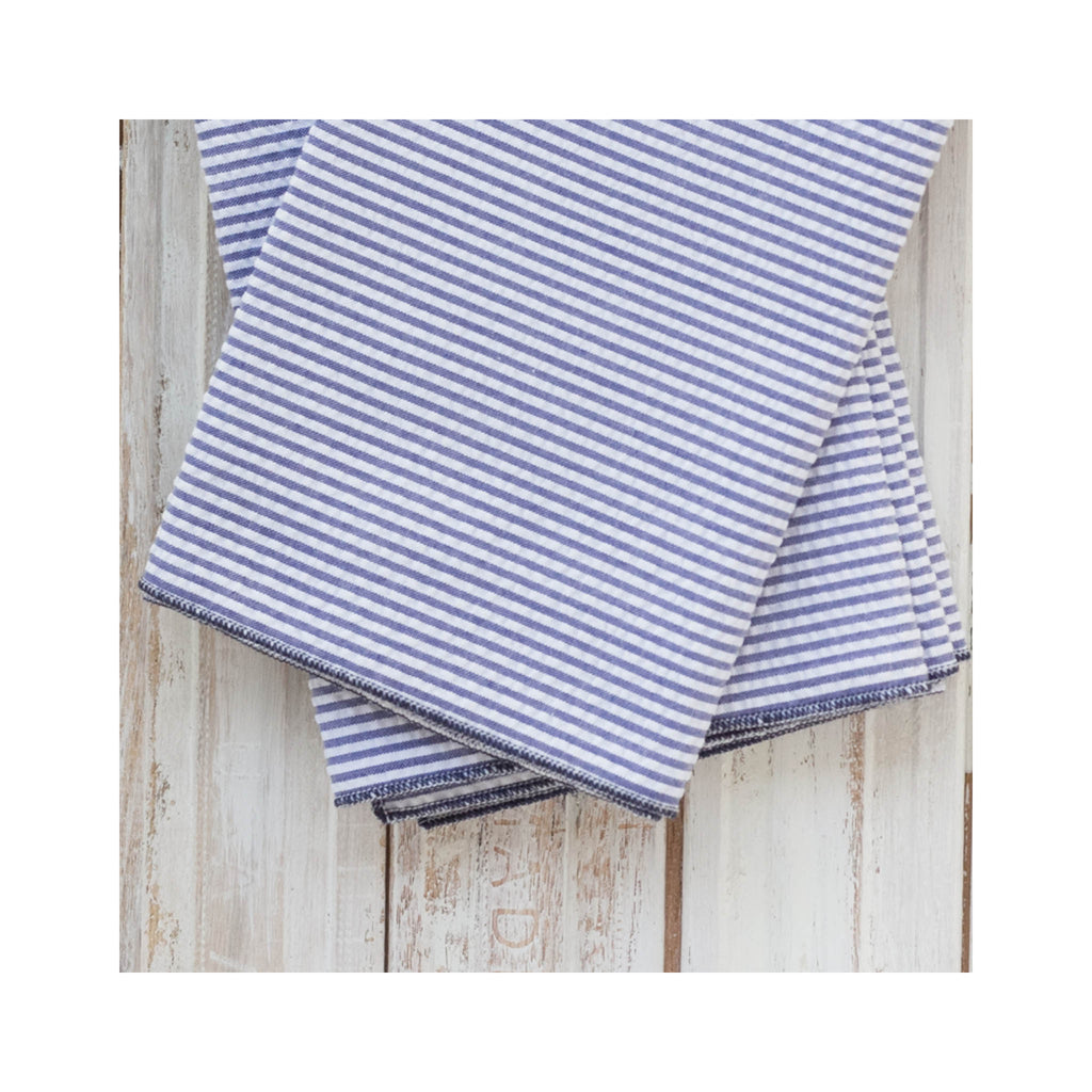Seersucker Cocktail Napkin Set of 4 - Navy Blue