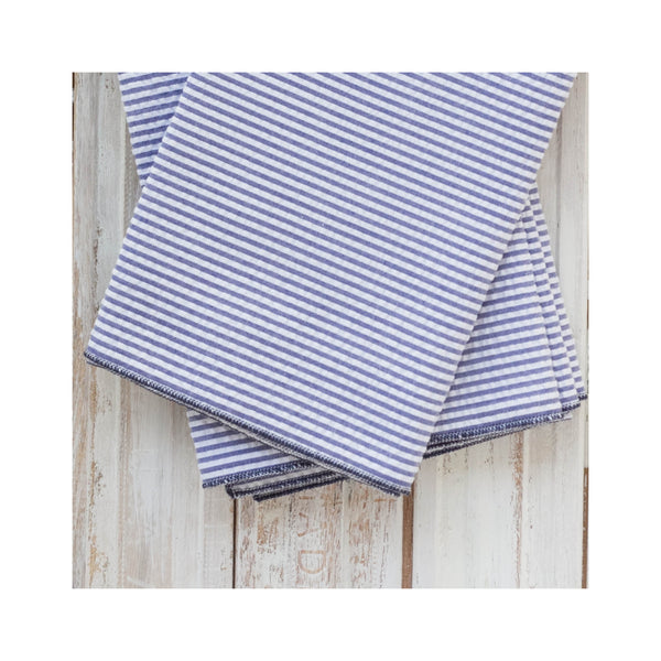 Seersucker Cocktail Napkin Set of 4 - Navy Blue
