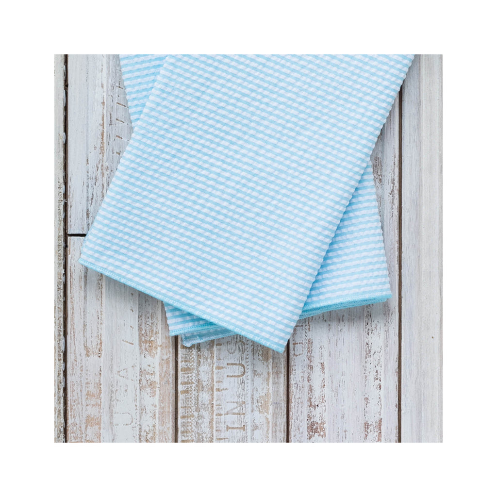 Seersucker Cocktail Napkin Set of 4 - Aqua