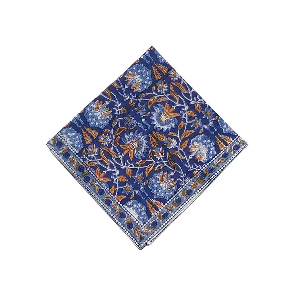Block Printed Napkin -Sarah Blues