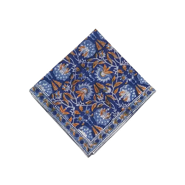 Block Printed Napkin -Sarah Blues
