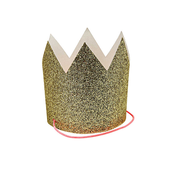Gold Crown Party Hats Set of 8