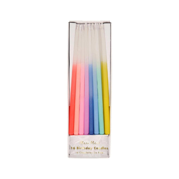 Rainbow Dipped Taper Birthday Candles