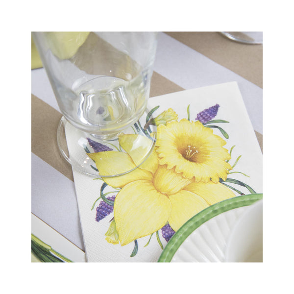 Daffodil Beverage Napkins - in use