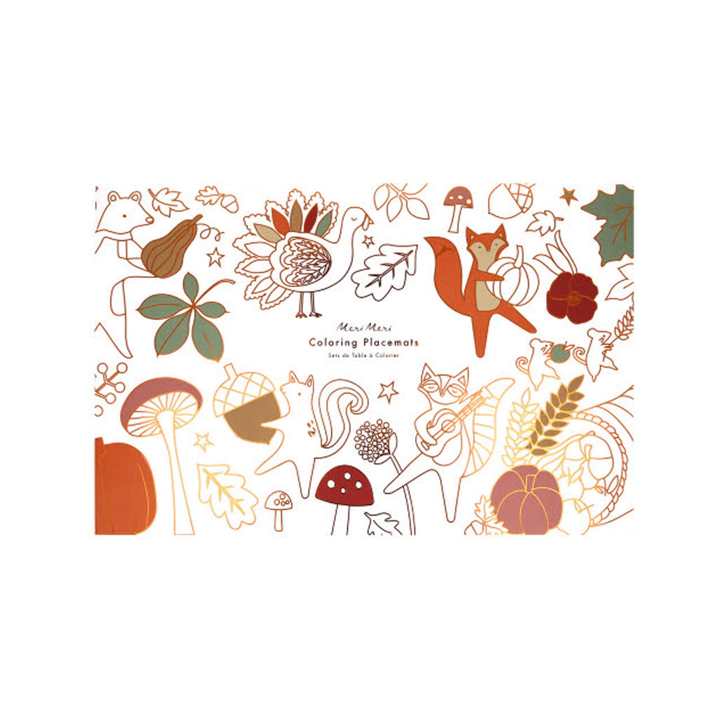 Thanksgiving Coloring Placemats Set of 8
