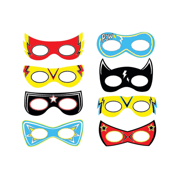 Super Hero Masks Set of 8