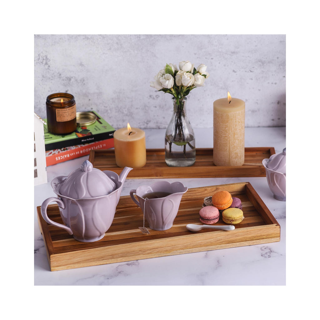 Teak Serving Trays - in use