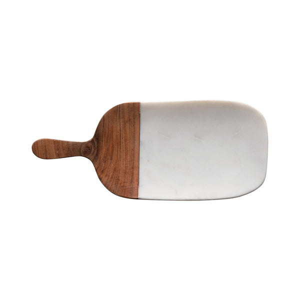 Marble Cheese Board with Wood Handle