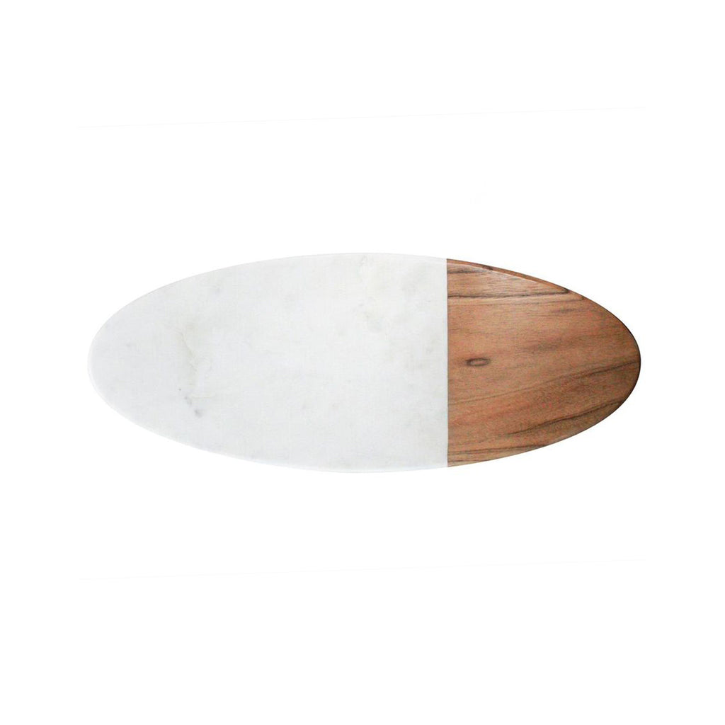 Marble & Acacia Long Oval Serving Board