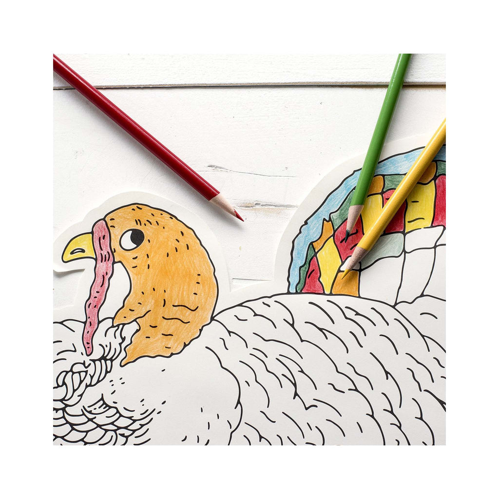 Die Cut Coloring Turkey Placemats - detail