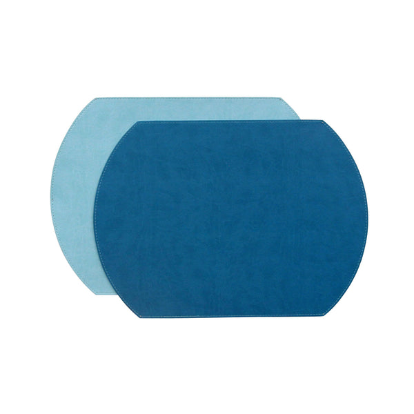 Gallery Oval Reversible Placemat - Aquamarine/Teal
