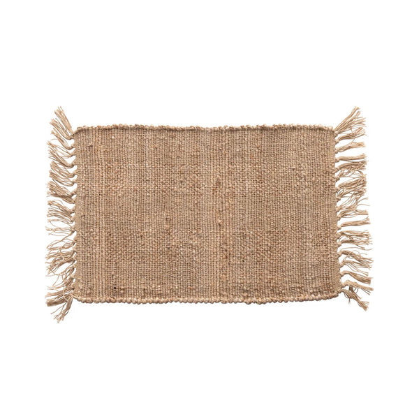 Woven Cotton & Jute Placemat with Tassels