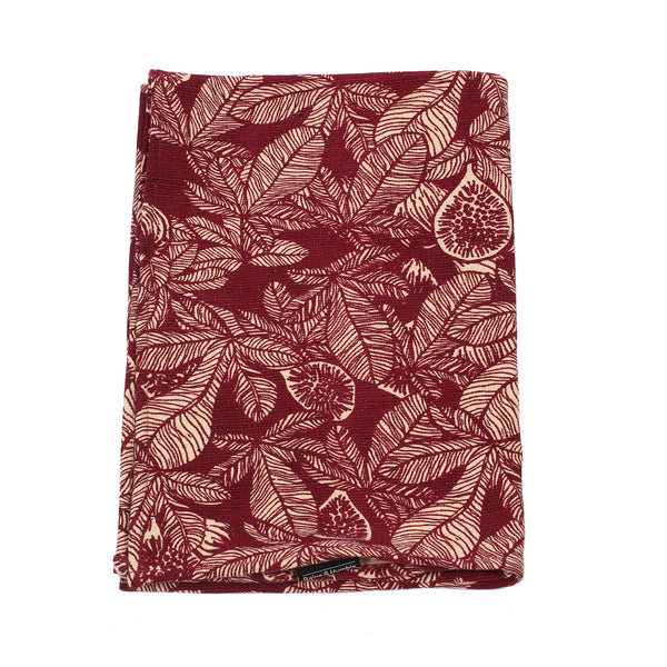 Recycled Cotton Fig Terry Tea Towels - Ruby -Folded