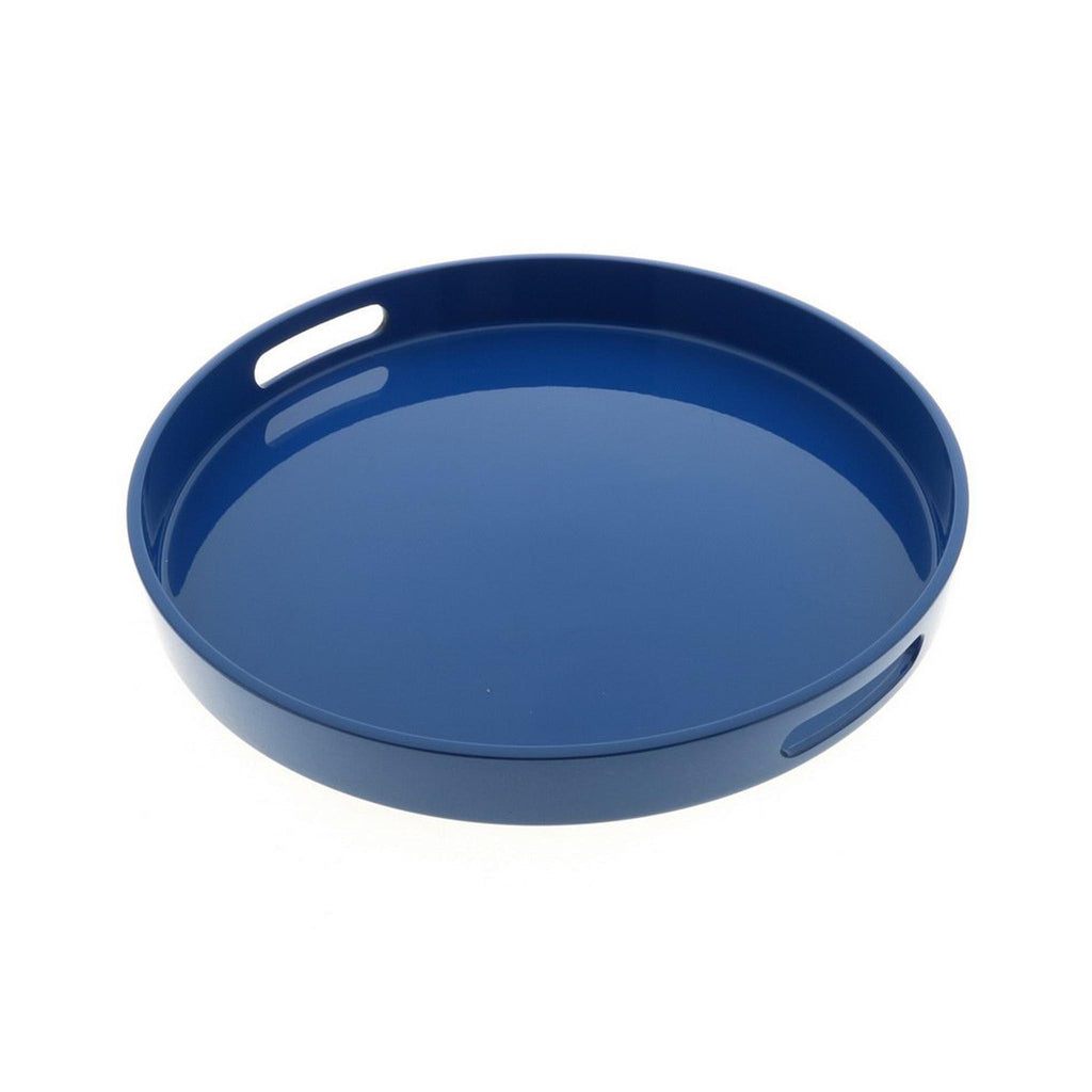 Ocean Blue Lacquer Round Tray