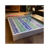 LAMOU Baltic Birch Printed Serving Tray - Linear Leaves -  Blue/Green - lifestyle