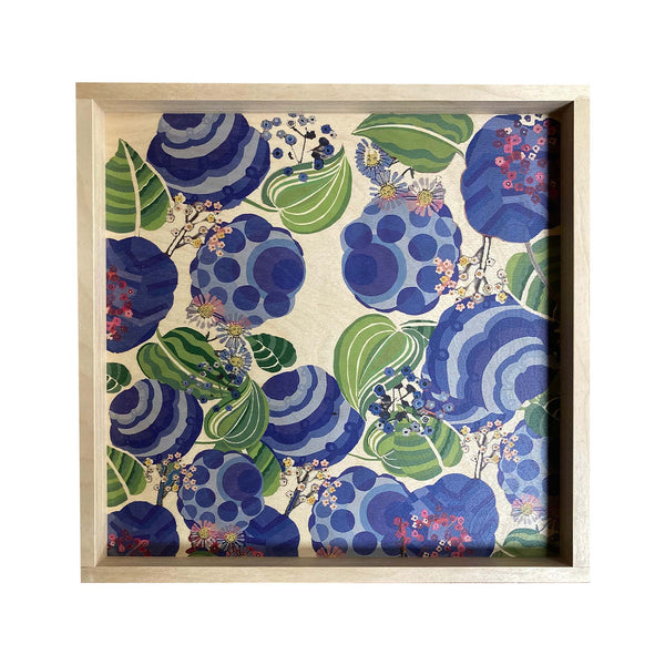LAMOU Baltic Birch Printed Serving Tray - Blue Posies