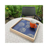 LAMOU Baltic Birch Printed Serving Tray - Atomic Allium on Blue