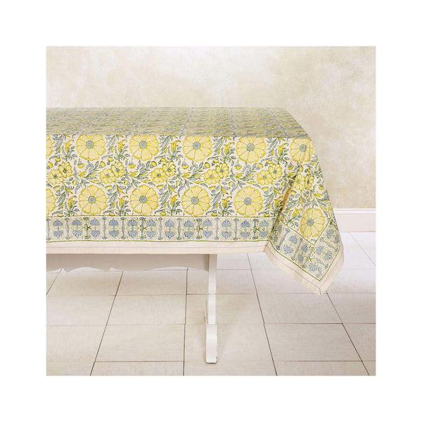 Blooming Wheat Block Printed Tablecloths
