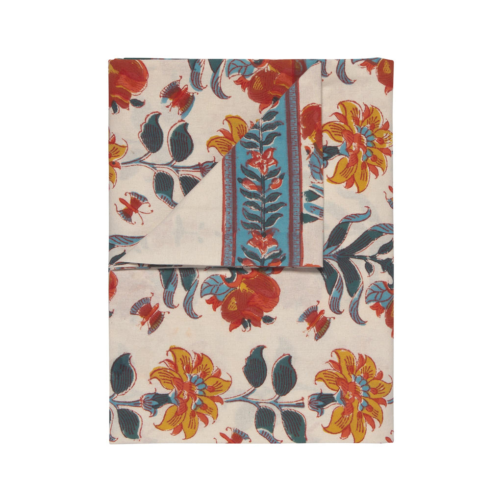 Marigold Block Print Tablecloth - detail
