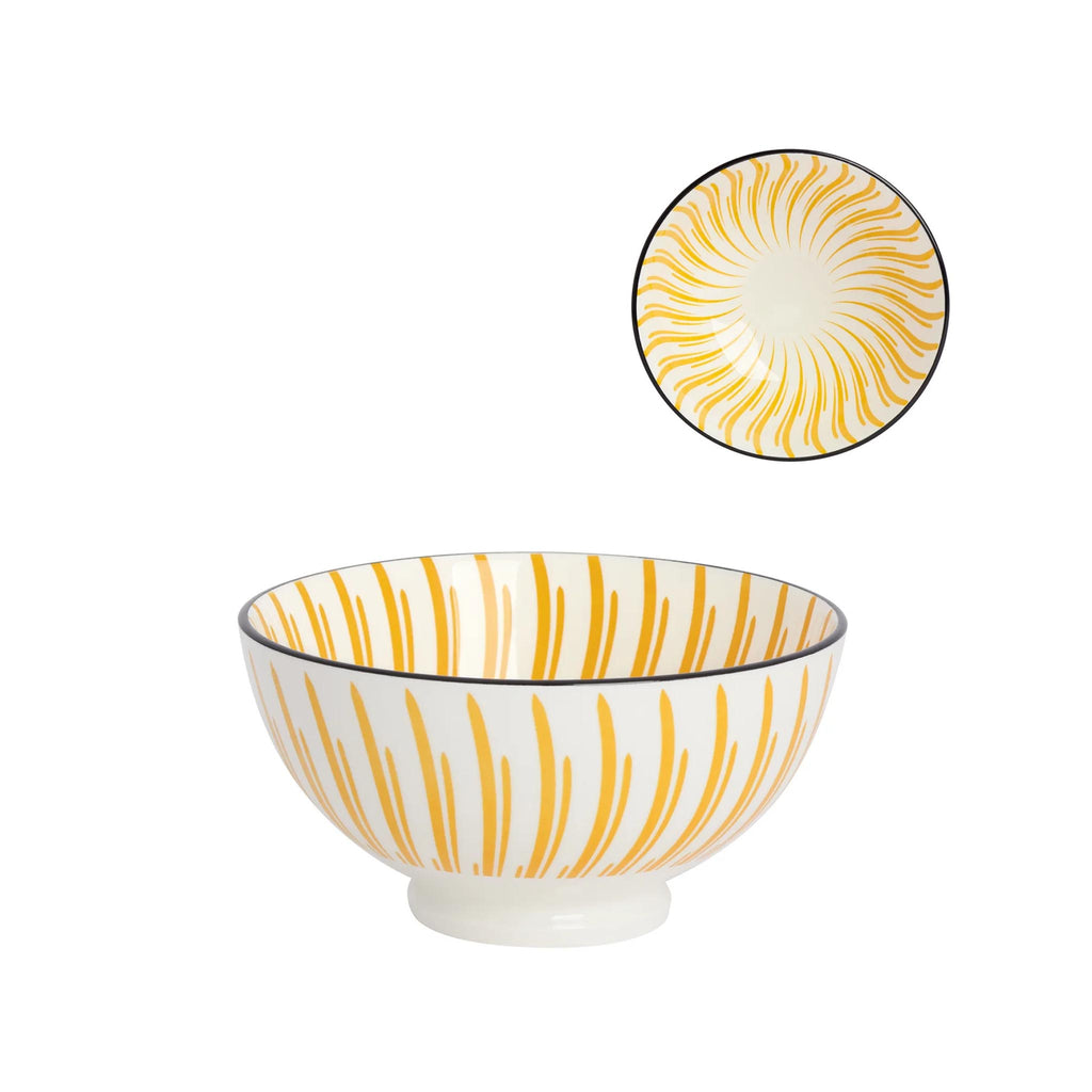 Kiri Porcelain Bowl - Yellow Sunburst - Small