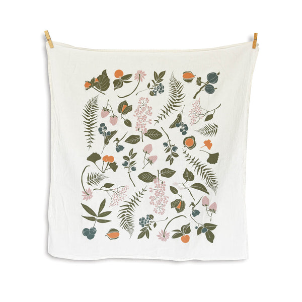 Flour Sack Tea Towel - Wild Berries & Nuts