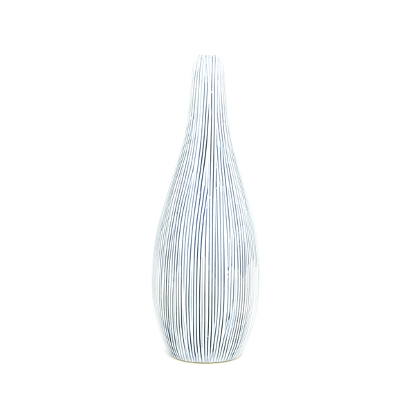 Modo Vase - White with Blue Lines