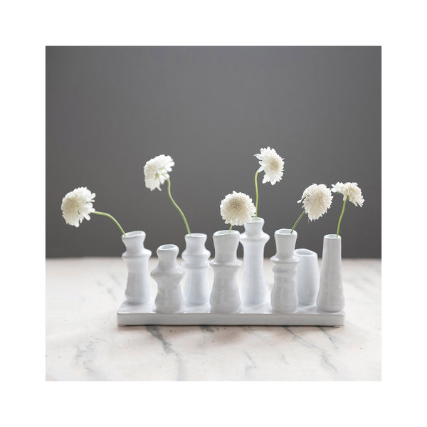 White Multi Bud Vase in use