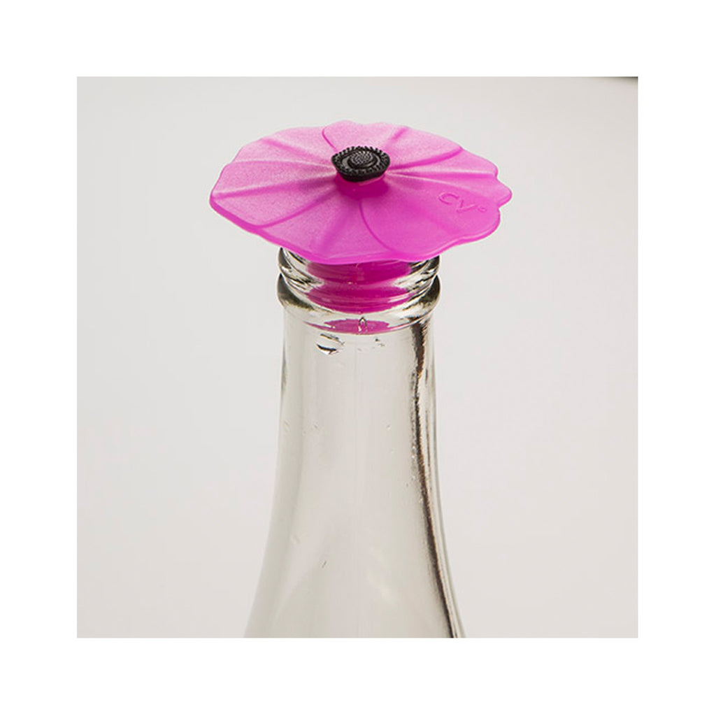 Silicone Poppy Bottle Stopper - Purple Orchid
